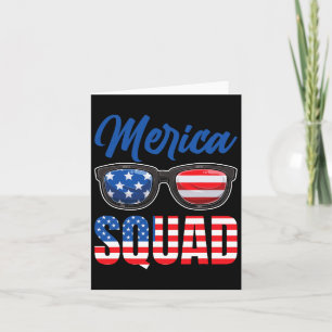 Amerikansk flagga 4:e juli Merica Squad Kort