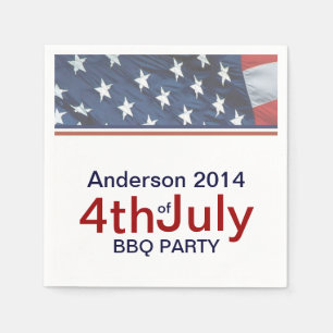 Amerikansk Flagga 4:e juli-Pappersservett Pappersservett