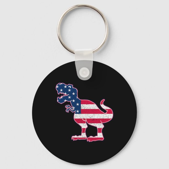 Amerikansk flagga 4:e juli patriotiska pojkpresent nyckelring (Framsida)