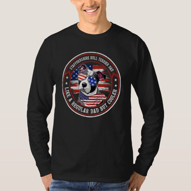 Amerikansk Flagga 4:e juli Stafford Bull Terri T Shirt (Framsida)