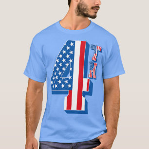 Amerikansk flagga 4:e texten t shirt
