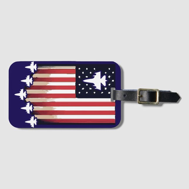 Amerikansk flagga 4 juli-65079 bagagebricka (Framsida horisontal)