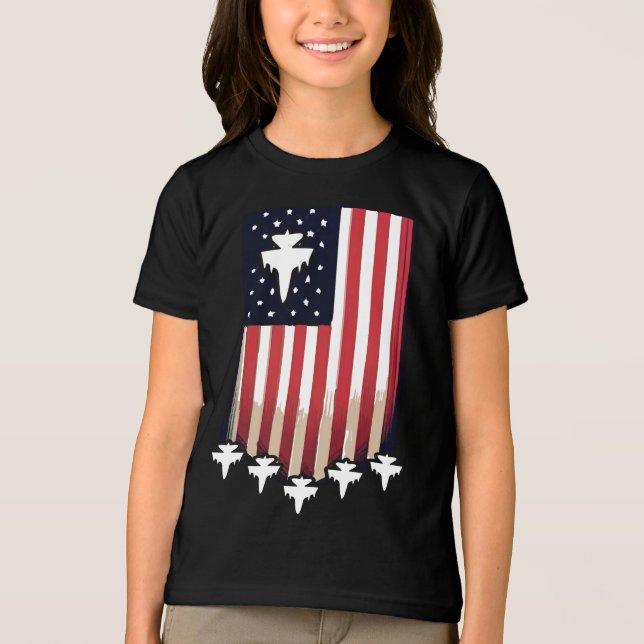 Amerikansk flagga 4 juli-65079 t shirt (Framsida)