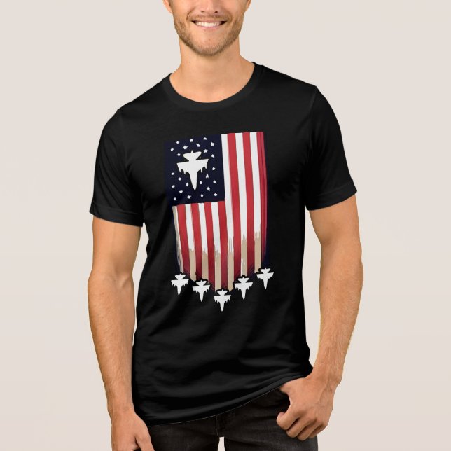 Amerikansk flagga 4 juli-65079 t shirt (Framsida)