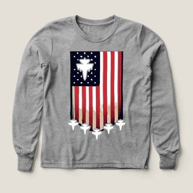 Amerikansk flagga 4 juli-65079 t shirt (Design framsida)