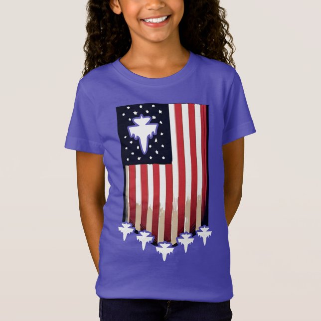 Amerikansk flagga 4 juli-65079 t shirt (Framsida)