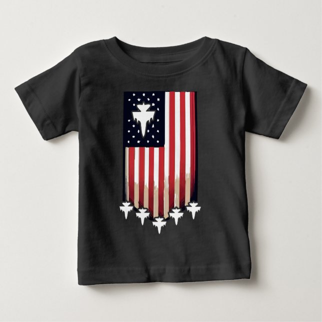 Amerikansk flagga 4 juli-65079 t shirt (Framsida)
