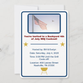Amerikansk flagga 4 juli barbeque inbjudningar