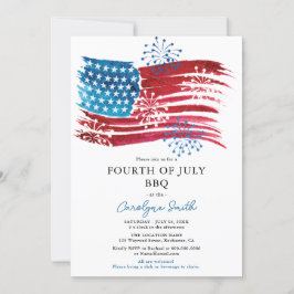 Amerikansk Flagga 4 juli BBQ Party Patriotic Inbjudningar