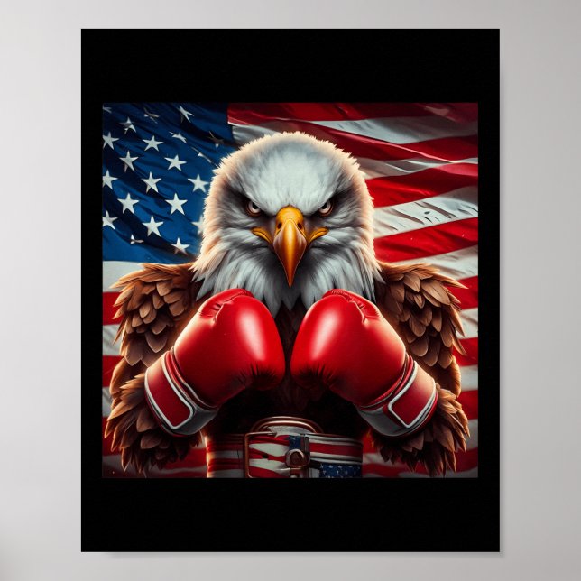Amerikansk Flagga 4 juli Eagle Independence day P Poster (Framsidan)