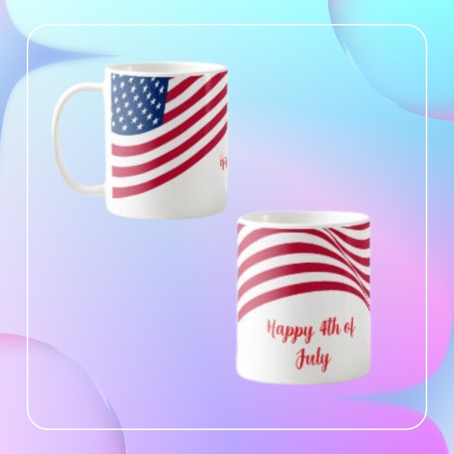 Amerikansk Flagga 4 juli Kaffemugg (Skapare uppladdad)
