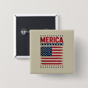 Amerikansk flagga 4 juli Merica Knapp