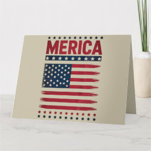 Amerikansk flagga 4 juli Merica Kort