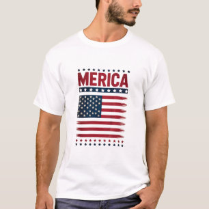 Amerikansk flagga 4 juli Merica T Shirt