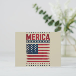 Amerikansk flagga 4 juli Merica Vykort