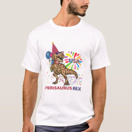 Amerikansk Flagga 4 juli T Rex Dinosaur Amerisaur T Shirt