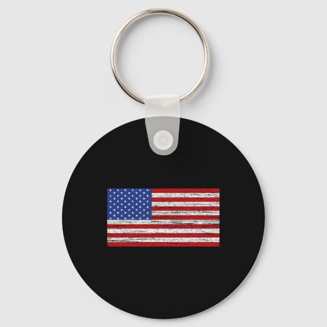 Amerikansk Flagga 4 juli USA Patriotic Nyckelring (Framsida)