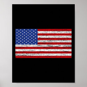 Amerikansk Flagga 4 juli USA Patriotic Poster