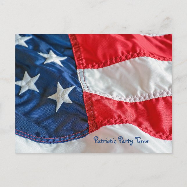 Amerikansk flagga 4 juli vykort (Framsida)