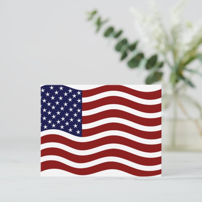 Amerikansk flagga 4 juli vykort (Stående Fram)