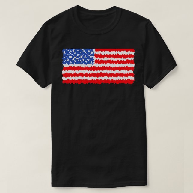 Amerikansk Flagga 4 T Shirt (Design framsida)