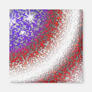 Amerikansk Flagga Abstrakt Magnet