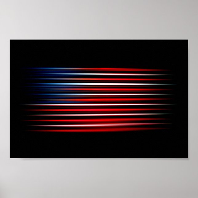 Amerikansk Flagga Abstrakt Poster (Framsidan)