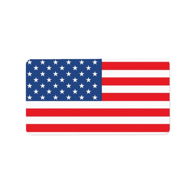 Amerikansk Flagga Adressetikett (Framsidan)