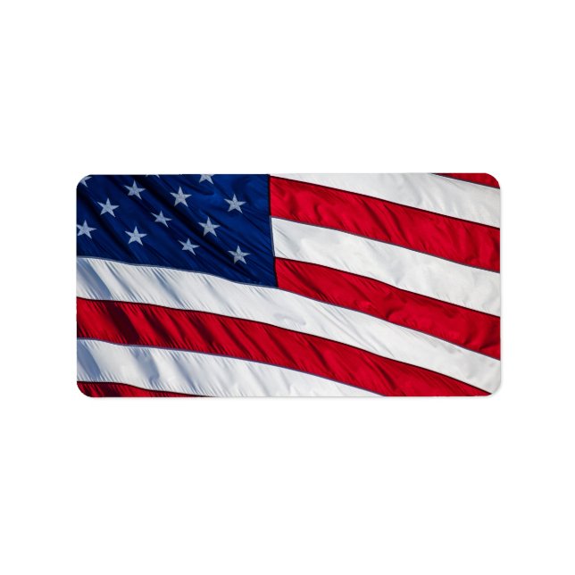 Amerikansk Flagga Adressetikett (Framsidan)