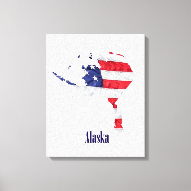 Amerikansk flagga Alaska USA Canvastryck (Framsida)