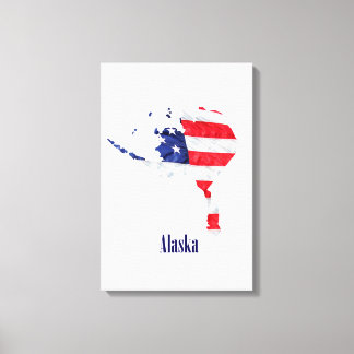 Amerikansk flagga Alaska USA Canvastryck
