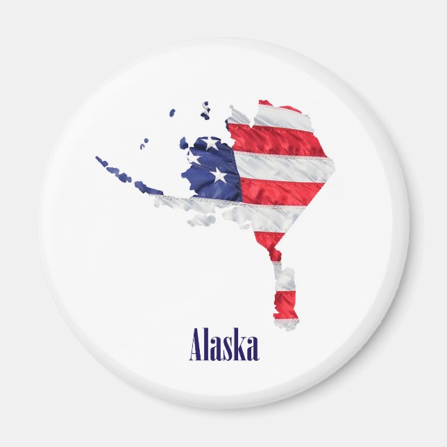 Amerikansk flagga Alaska USA Magnet (Framsidan)