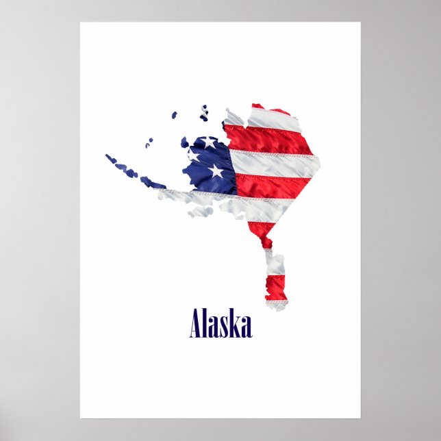 Amerikansk flagga Alaska USA Poster (Framsidan)