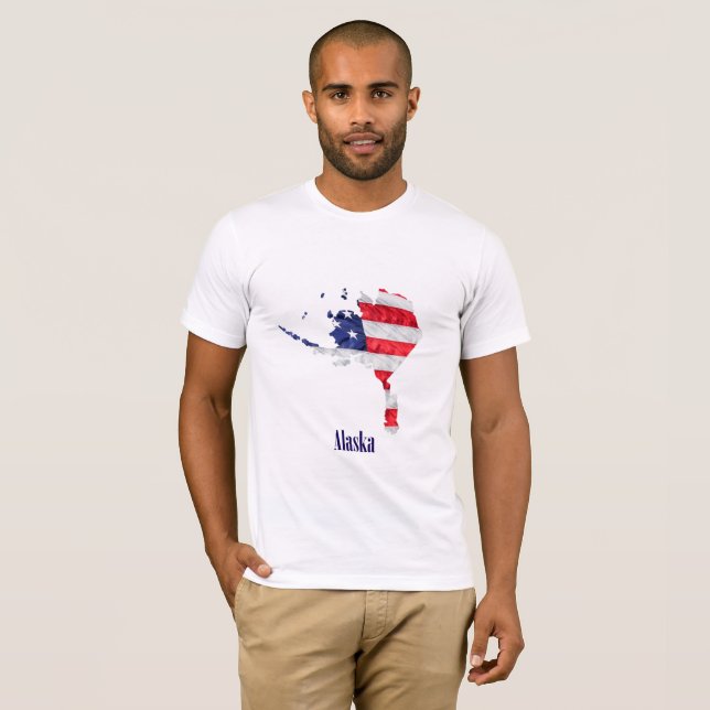 Amerikansk flagga Alaska USA T-shirt (Hel framsida)