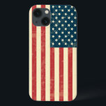Amerikansk Flagga-Åldras, inmatad<br><div class="desc">En patriotisk röd, vit och blå grungeflädd stars och stripes old glory och vintage åldras design iphone case</div>