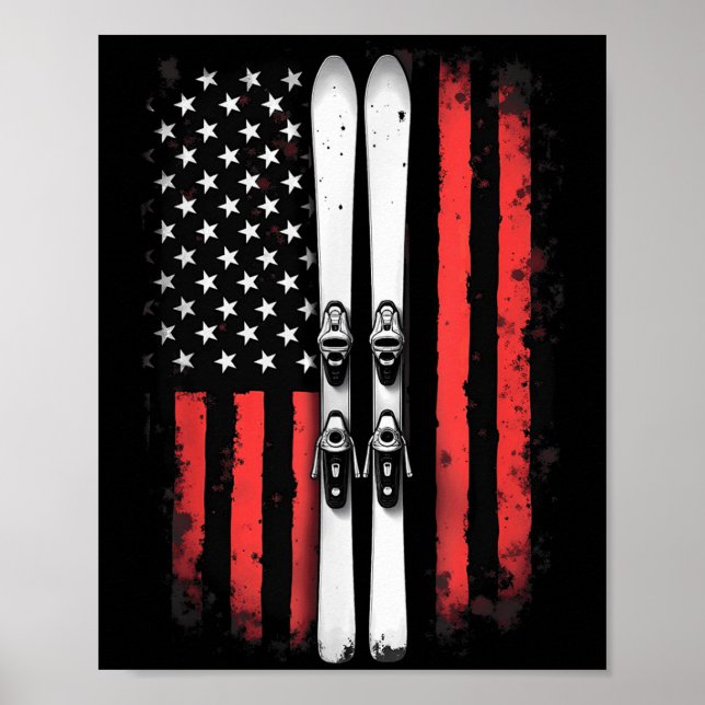 Amerikansk Flagga Alpine Skier _5 Poster (Framsidan)