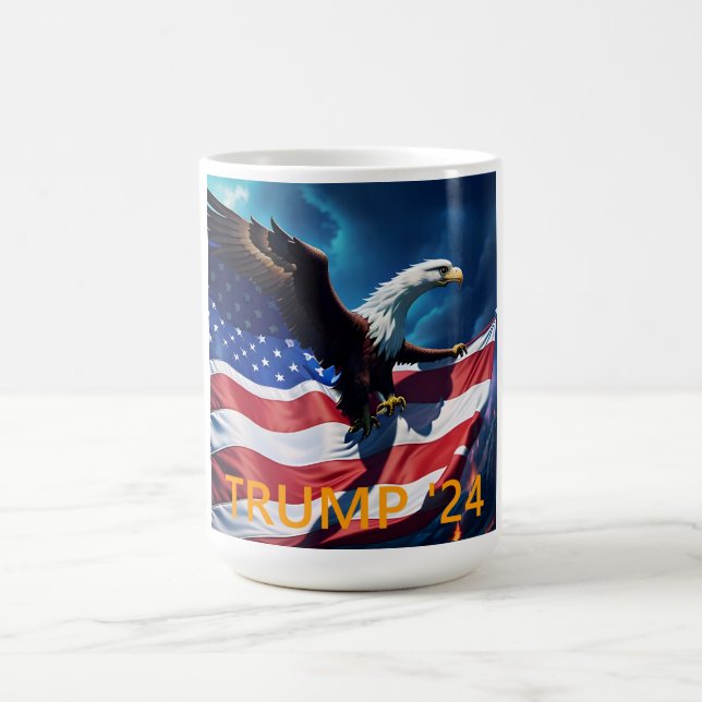 Amerikansk flagga Amerikansk örn TRUMP 2024 Kaffemugg (Center)
