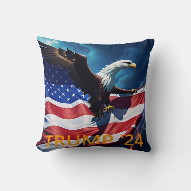Amerikansk flagga Amerikansk örn TRUMP 2024 Kudde (Framsida)