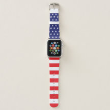 Amerikansk Flagga Apple Watch Band Red White och B