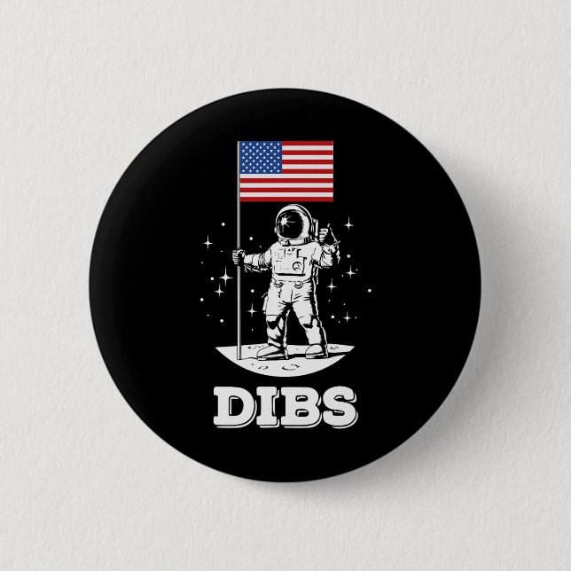 Amerikansk Flagga Astronaut Rymden 4:e Juli Amerik Knapp (Framsida)