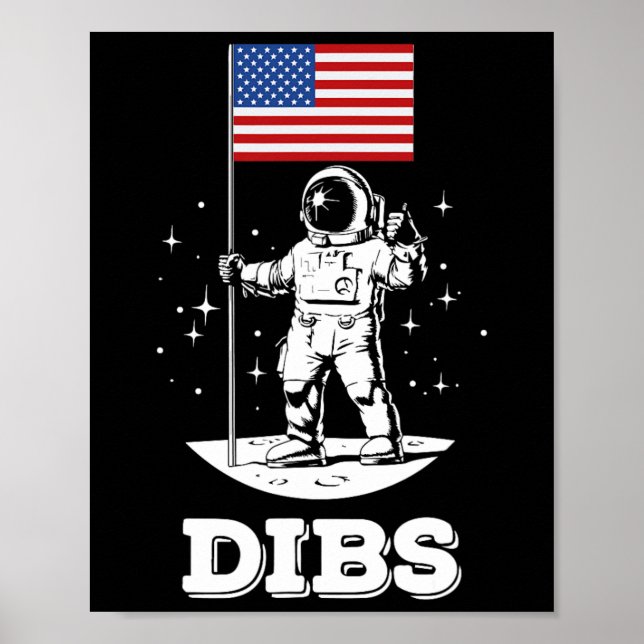 Amerikansk Flagga Astronaut Rymden 4:e Juli Amerik Poster (Framsidan)