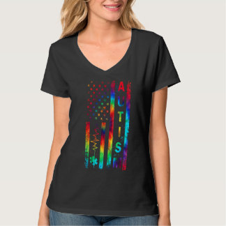Amerikansk Flagga Autism-medvetenhet T Shirt