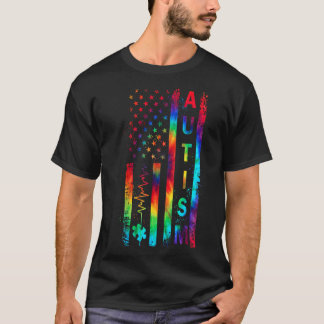 Amerikansk Flagga Autism-medvetenhet T Shirt