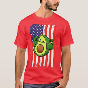 Amerikansk Flagga Avocado Weightlift T Shirt
