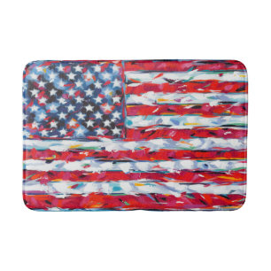 Amerikansk Flagga Badrumsmatta
