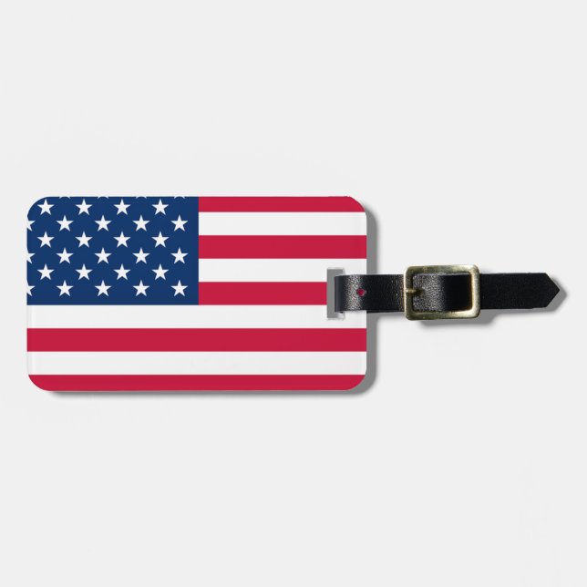 Amerikansk flagga bagagetikett bagagebricka (Horisontell Framsida)