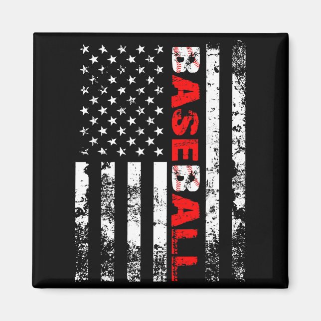 Amerikansk Flagga Baseboll Lag 282 T Tröja  Magnet (Framsidan)