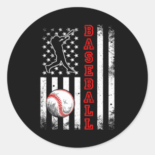 Amerikansk Flagga Baseboll Lag Vintage Baseboll T- Runt Klistermärke
