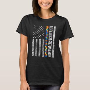 Amerikansk flagga Bästa Autism Styvpappa Någonsin T Shirt