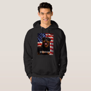 Amerikansk flagga Bästa pappa någonsin Rottweiler Hoodie